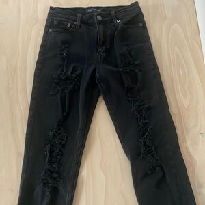 Brand new , black Aeropostale mom jeans , size 0 , 26 length,